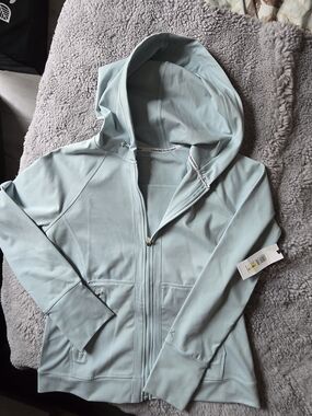 Calvin Klein Performance Pale Blue Hooded Utility Jacket
